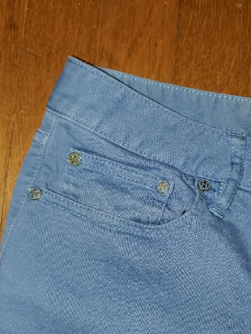 Light Blue Straight-Leg Pants